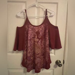 Disney Boutique Minnie Mouse Cold Shoulder Top